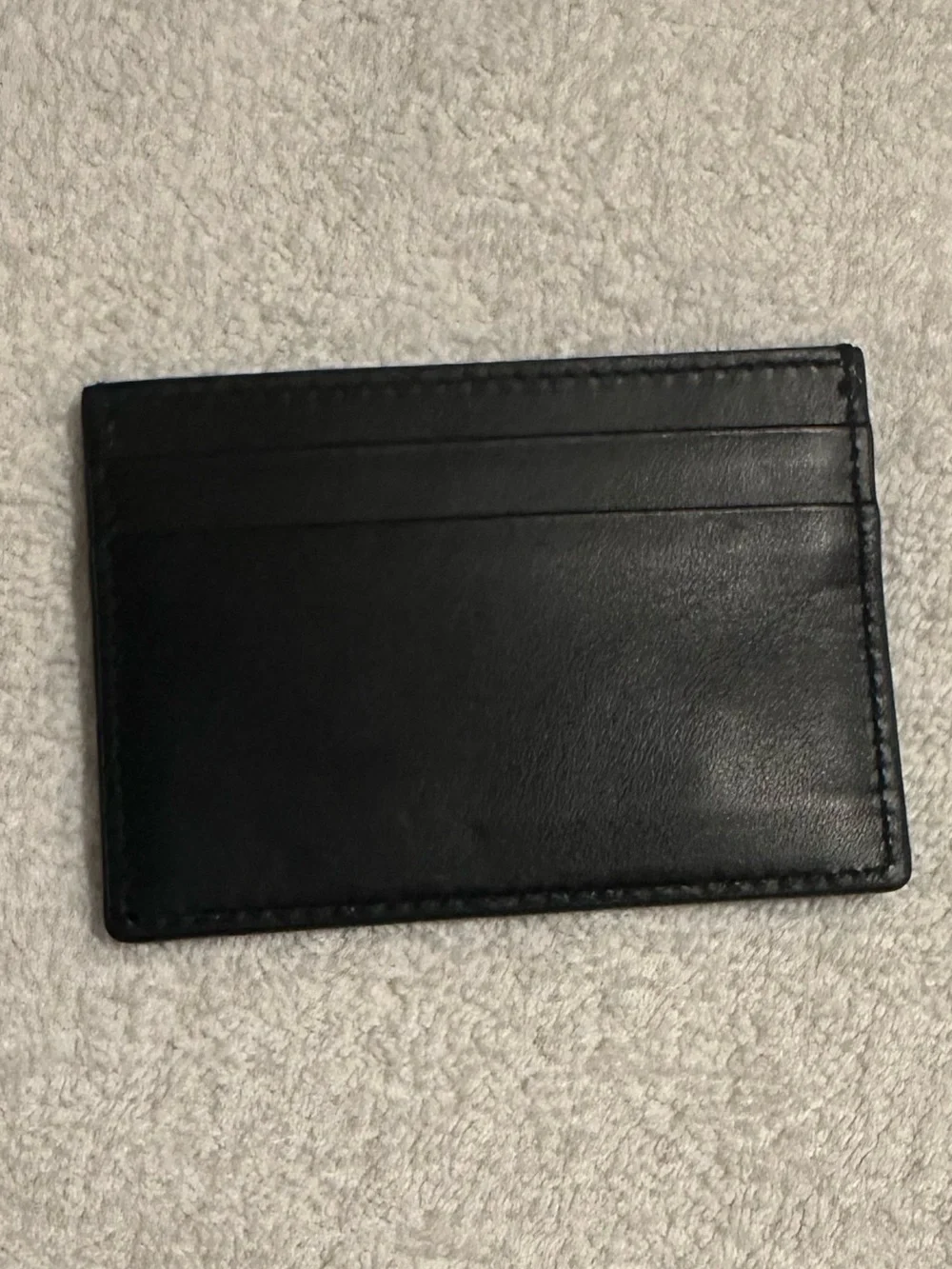 Gucci Black Leather Card Holder Slim Wallet Gold Logo Men’s Unisex